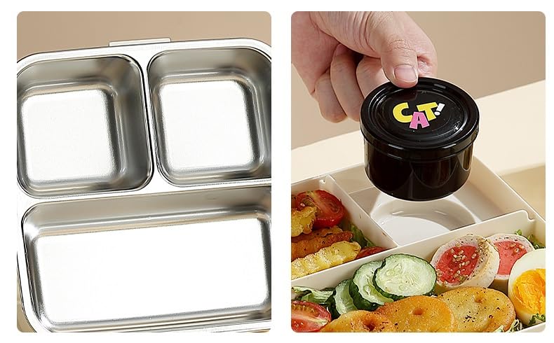 3 Grid Stainless Steel Lunch Box for kids