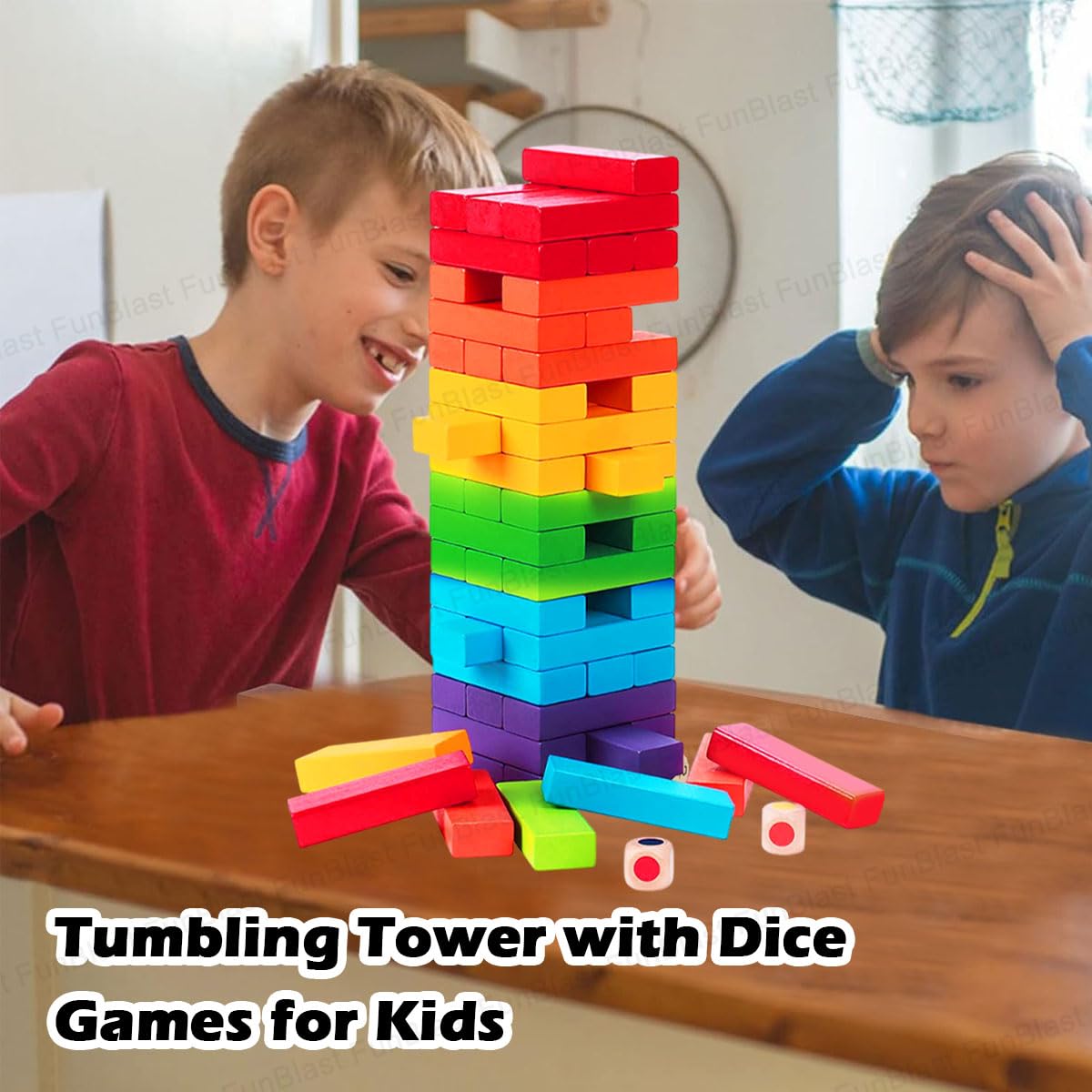 Wooden Colourful Stacking Tower