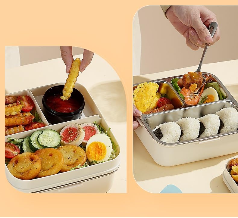 3 Grid Stainless Steel Lunch Box for kids