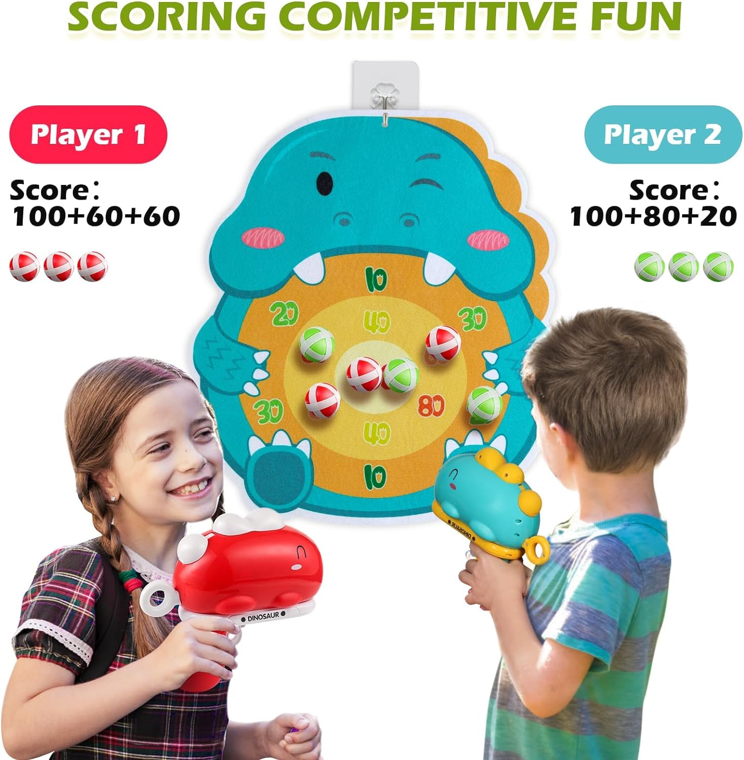 Dino Gun Dart Target Shooting game for Kids 3+ - random colour