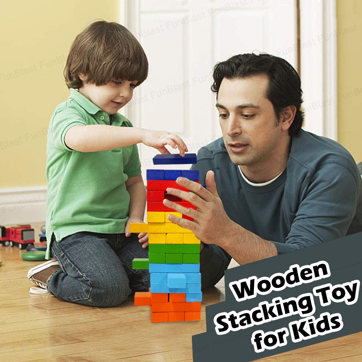 Wooden Colourful Stacking Tower