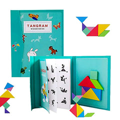 Wooden Tangram -  Travel Brain Booster magnetic puzzle game