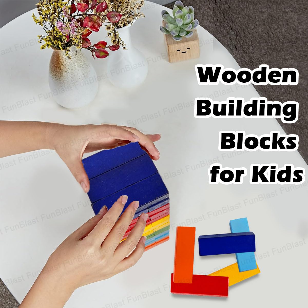 Wooden Colourful Stacking Tower