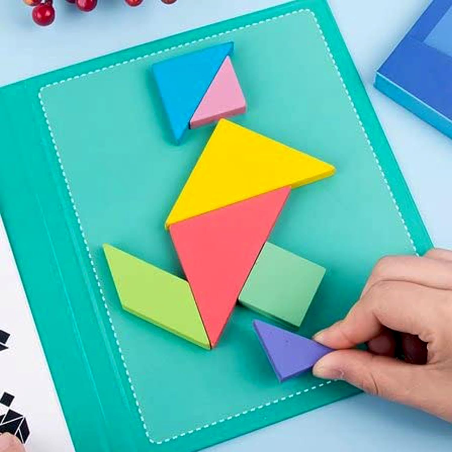 Wooden Tangram -  Travel Brain Booster magnetic puzzle game