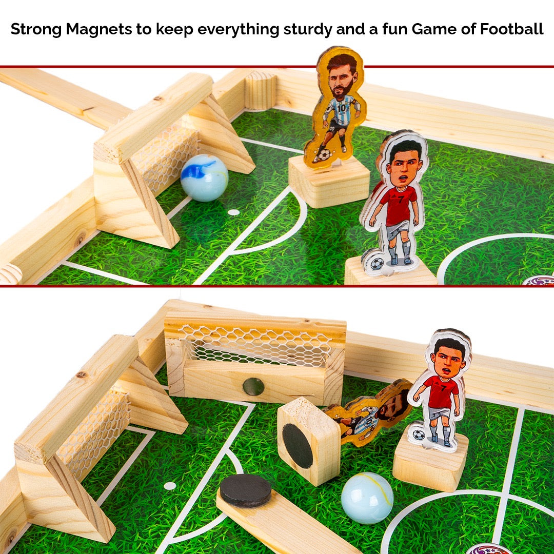 Magnetic wooden football game