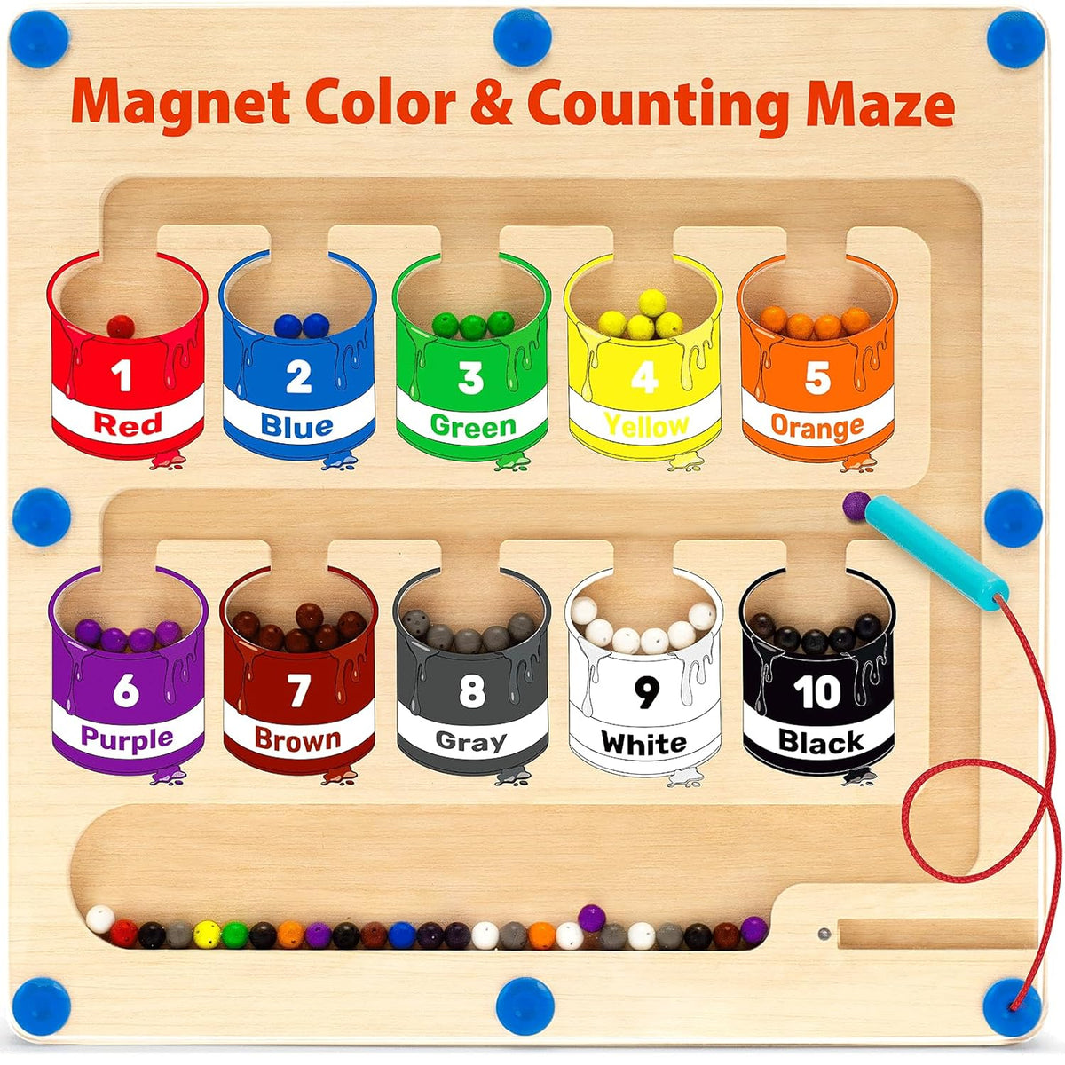 Magnetic Color and Number Maze