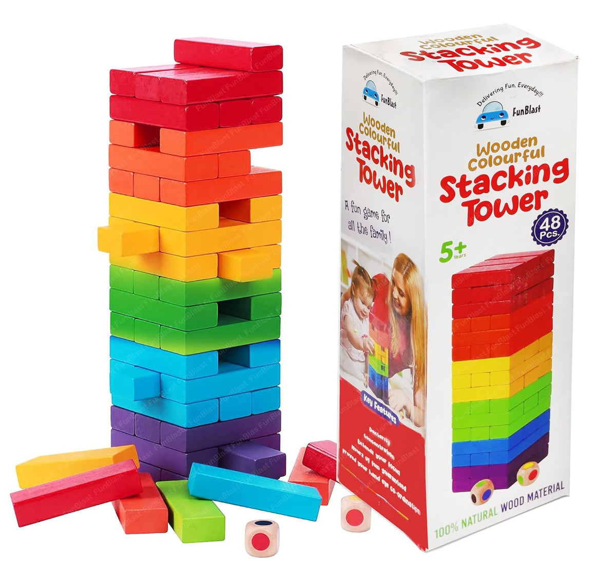 Wooden Colourful Stacking Tower