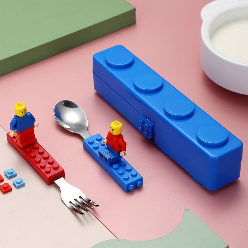 Lego Building Blocks Spoon & Fork Set