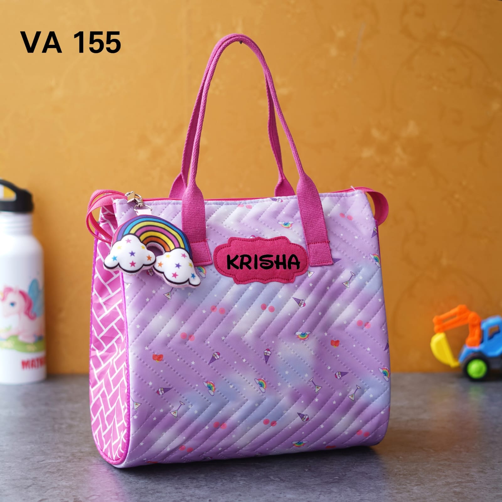 Personalized Tote Bags with Toy Keychain