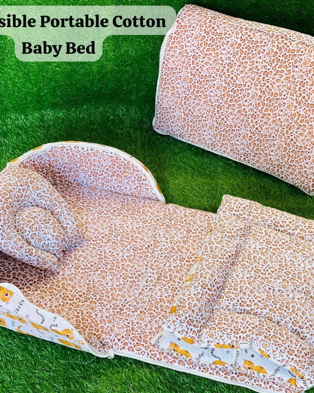 Reversible portable cotton baby bed