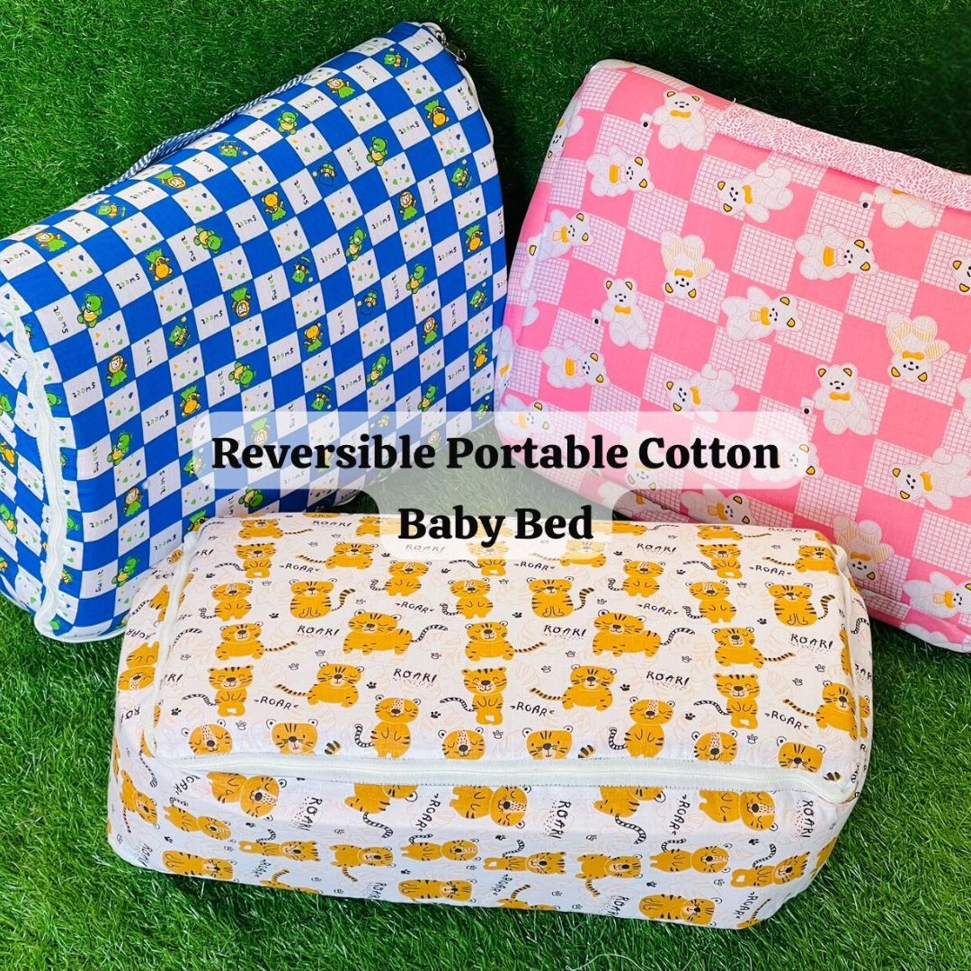 Reversible portable cotton baby bed