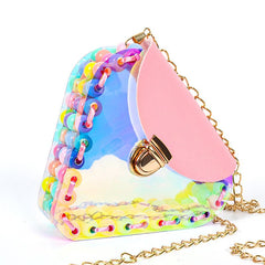 Holographic sling bag for girls