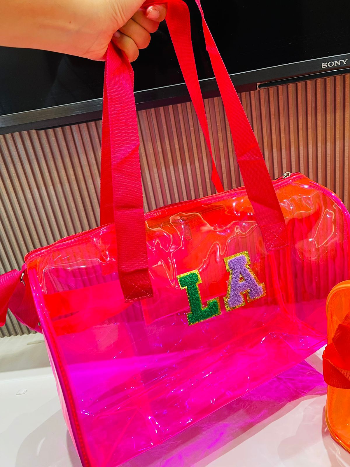 Personalised Neon Duffle Bags