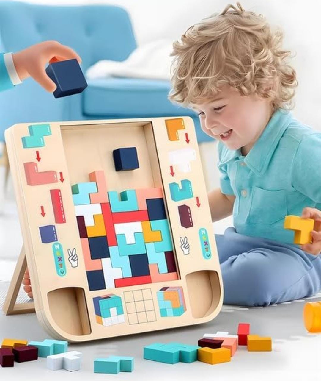 Montessori Wooden Tetris Puzzle Brain Teasers